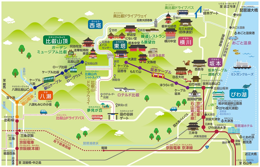比叡山・びわ湖乗りものマップ