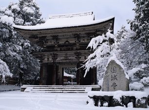 雪化粧の美しい仁王門