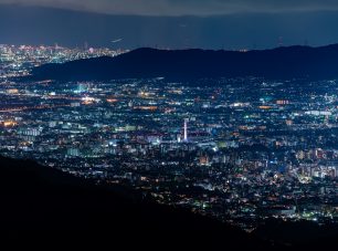 登仙台から望む京都市内の夜景